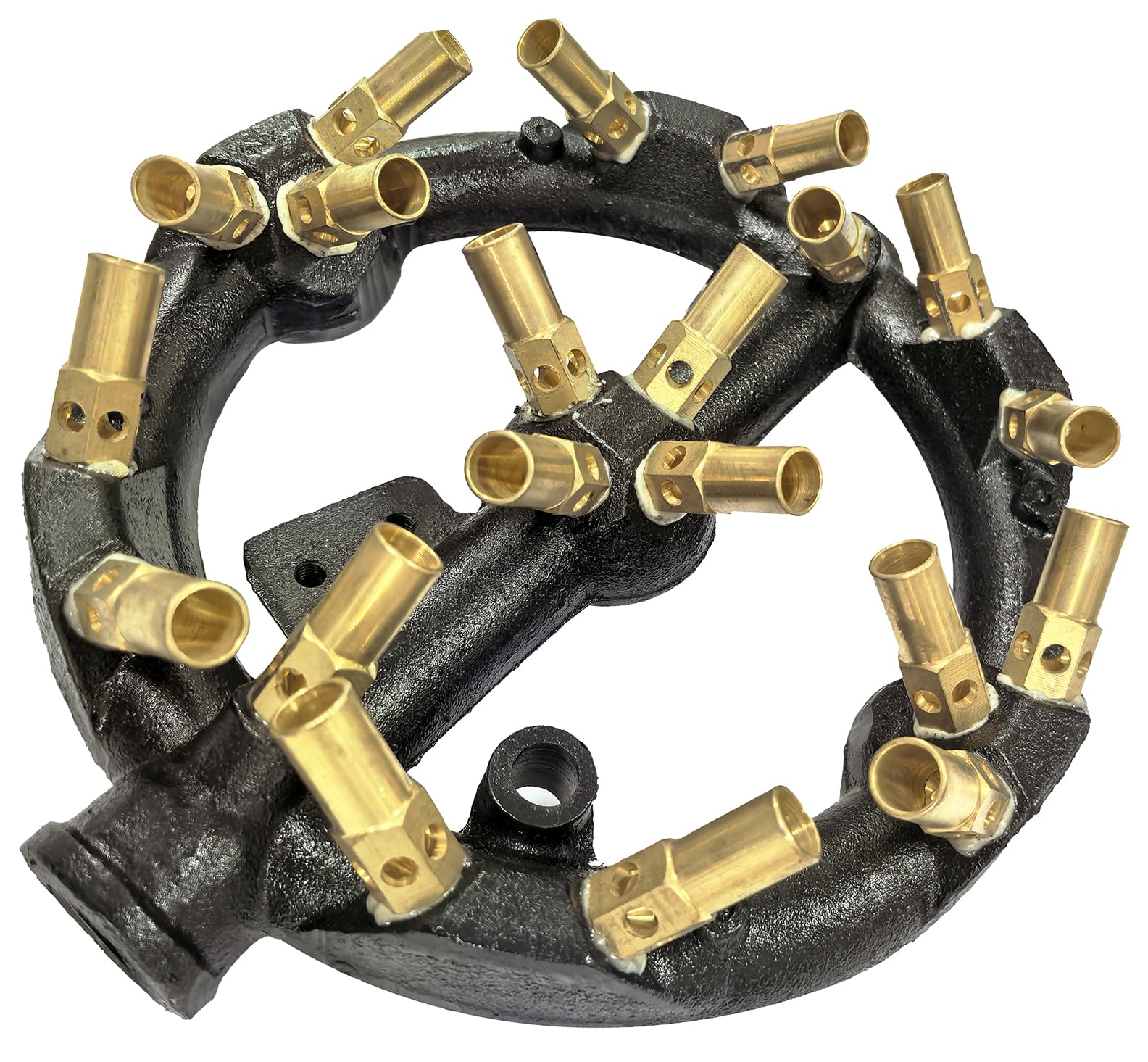 Cast Iron Propane Jet Burner Head with Brass Flame Tips for Outdoor Camping Turkey Frying (Propane Burner with 20 Tips)