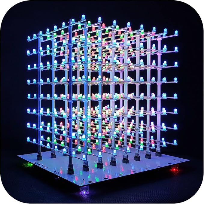 Amazon.co.jp iCubeSmart 8x8 3D LEDキューブキット DIY電子キット ティーンエイジャー 学習 はんだ付け