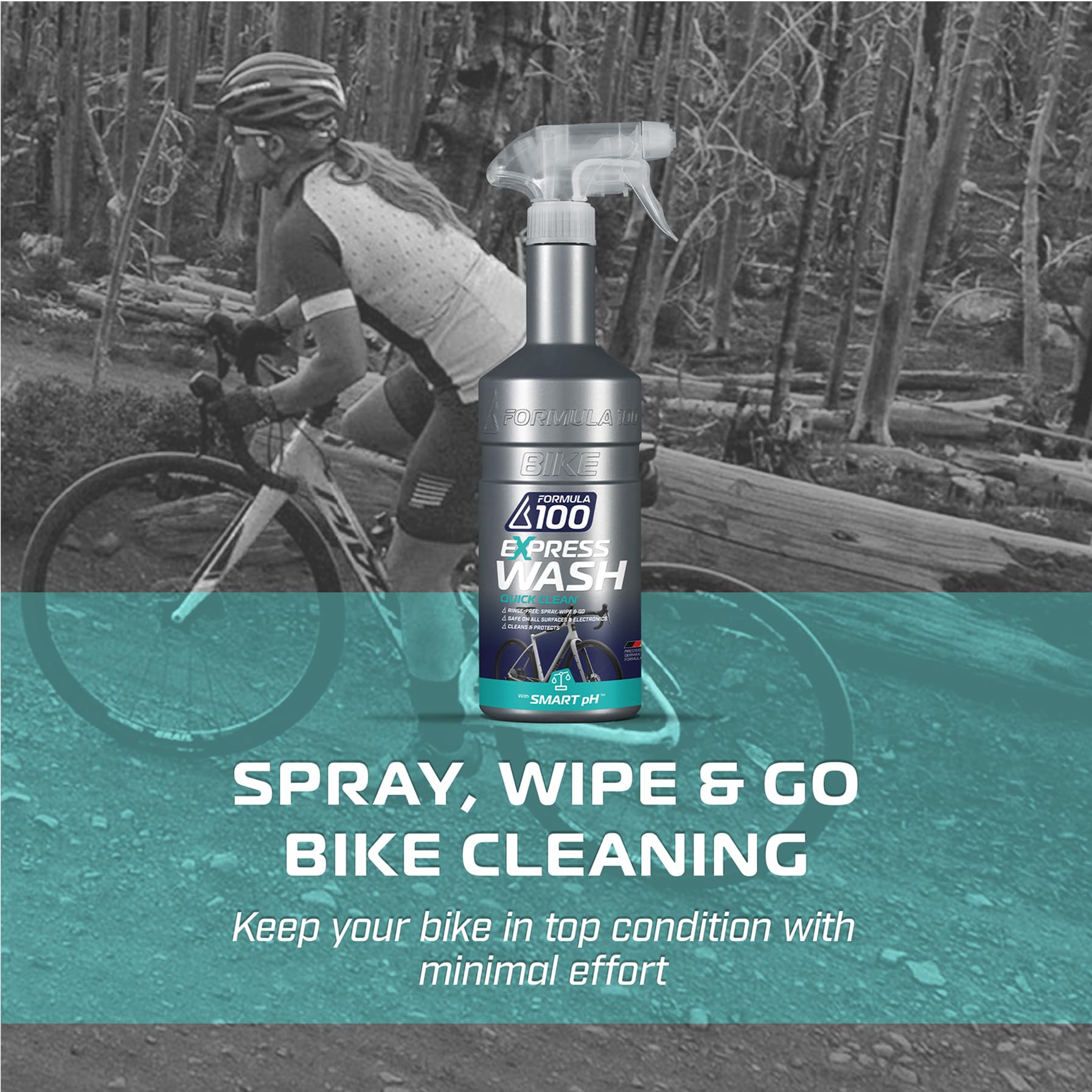 Quick Clean Express - Lavado de bicicletas - Limpieza sobre la marcha para bicicletas y bicicletas eléctricas - Suave, sin esfuerzo, protege y conserva el acabado