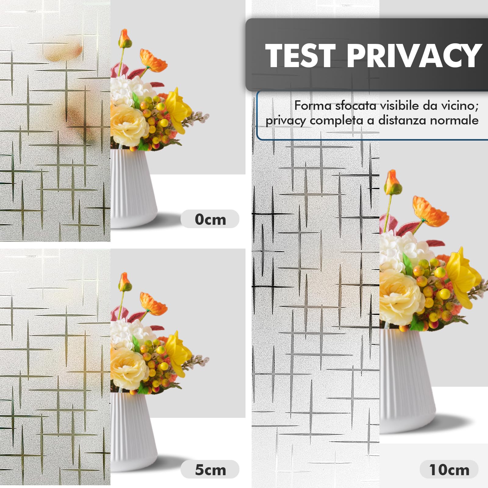 shinfly Opaca Pellicola per Vetri Finestre Privacy, Pellicola Adesiva per Vetri Elettrostatica 90x200cm, Protettiva anti-UV, Window Film Adatto per Ufficio Bagno Camera da Letto Soggiorno Cucina