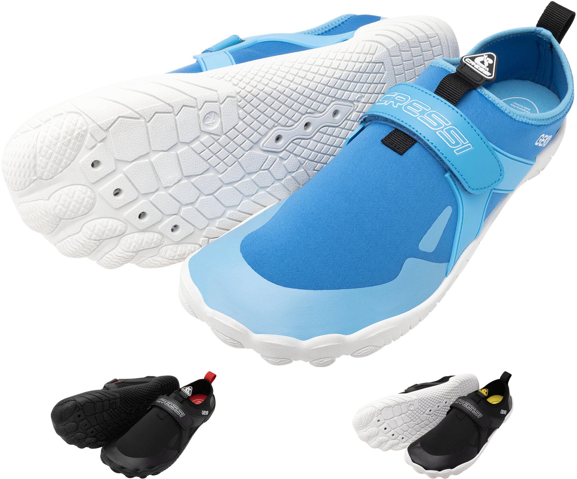 CRESSI Geko Shoes Azure/White 43 - Unisex buty rockowe, idealne do wciągających wrażeń w środowisku wodnym z bezpośrednim połączeniem z dnem morskim, lazurowe/białe, 43