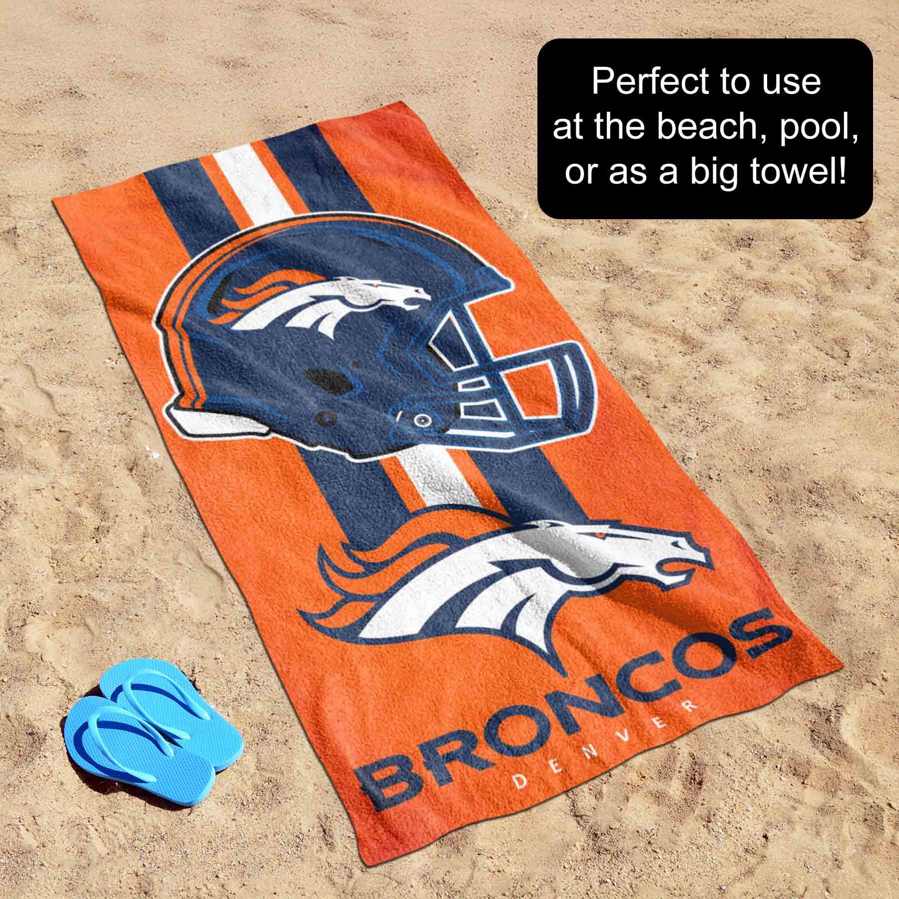 Wincraft Offizielles NFL Denver Broncos Strandhandtuch, Badetuch in 75x150 cm, Schwarz
