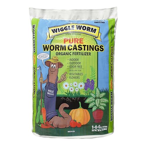 Wiggle Worm Fundición de gusano orgánico 100% puro, 30 libras, fertilizante orgánico para plantas de interior, verduras y más - Fundiciones de