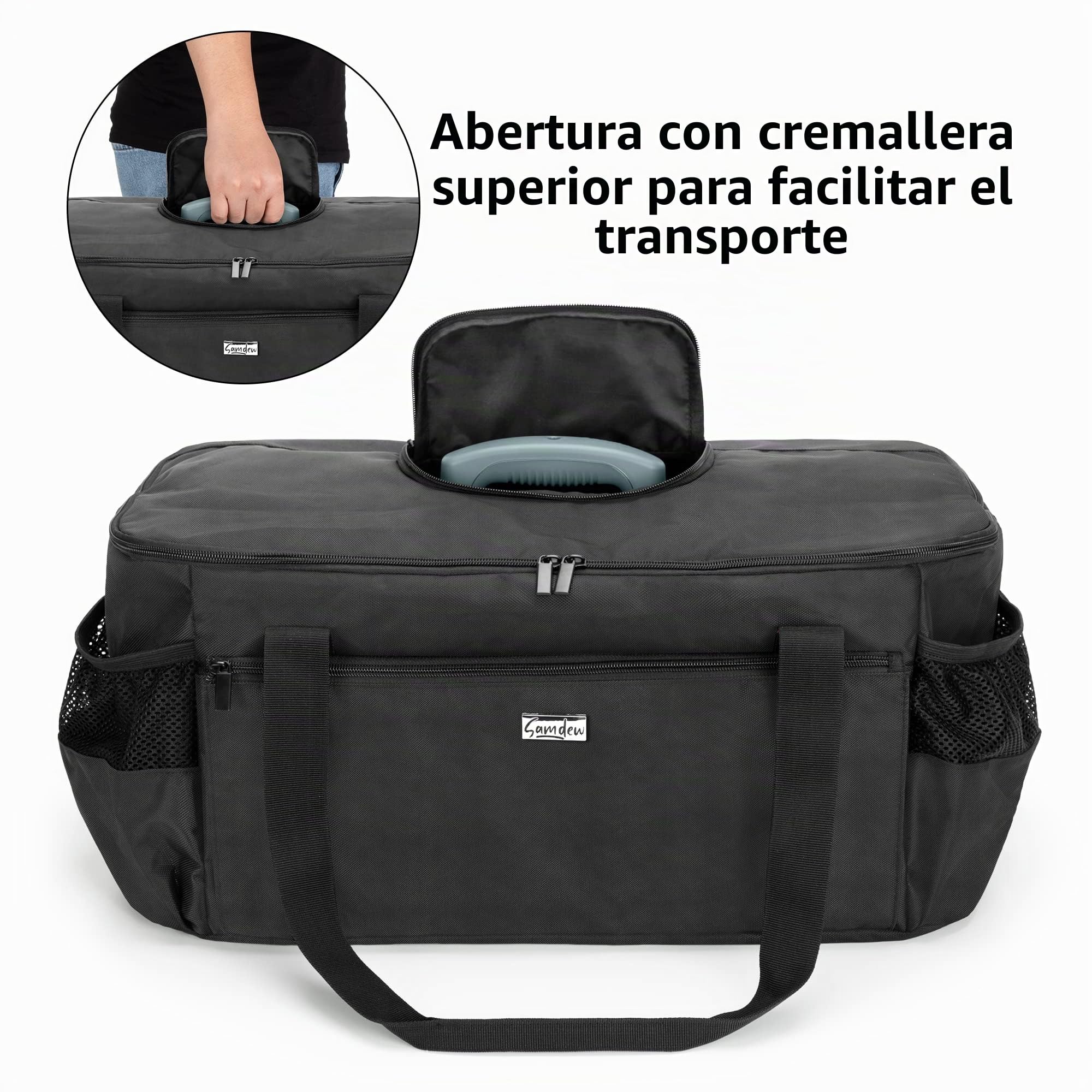 SAMDEW Funda para Parrilla de Exterior, Solo la Funda (Diseño Patentado) | Bolsa de Transporte para Parrilla Portátil, Compatible con Las Parrillas de Gas Weber 1141056 y Weber 1141001 Go-Anywhere