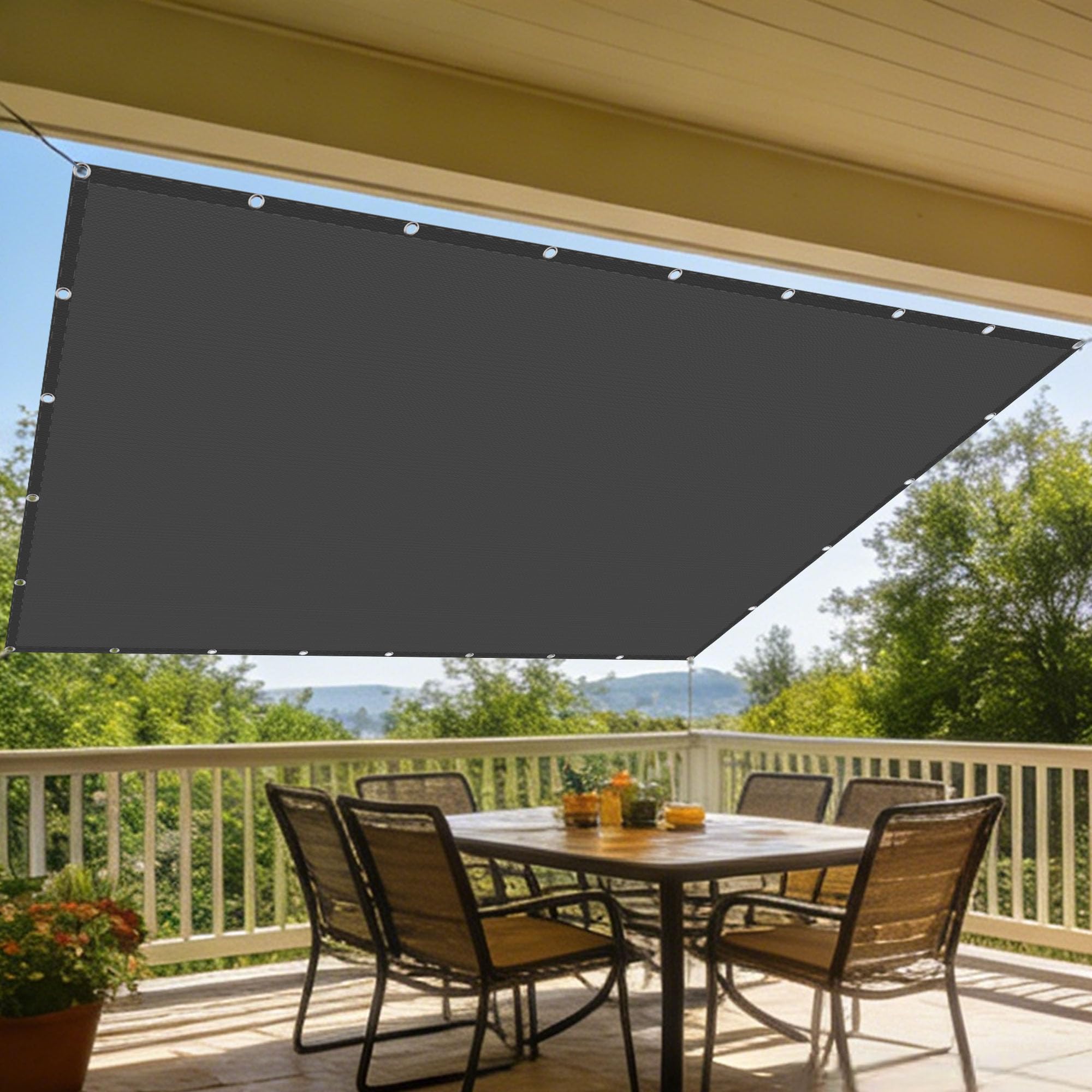Voile d'ombrage pour terrasse et jardin gris foncé pour l'été