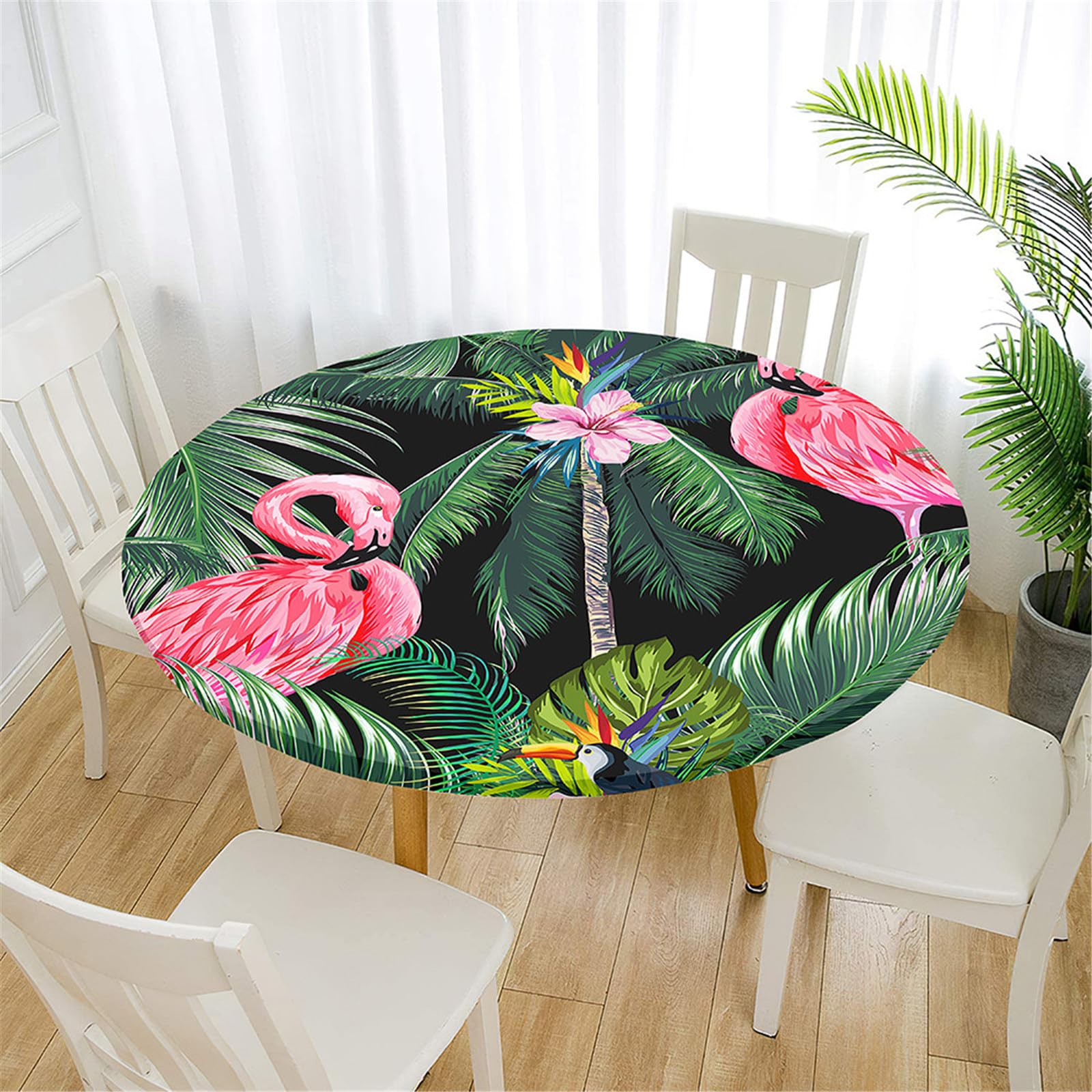 FANSU Runde Tischdecke Wasserabweisend – Mit 3D Tier-Muster, Abwaschbar & Rutschfest