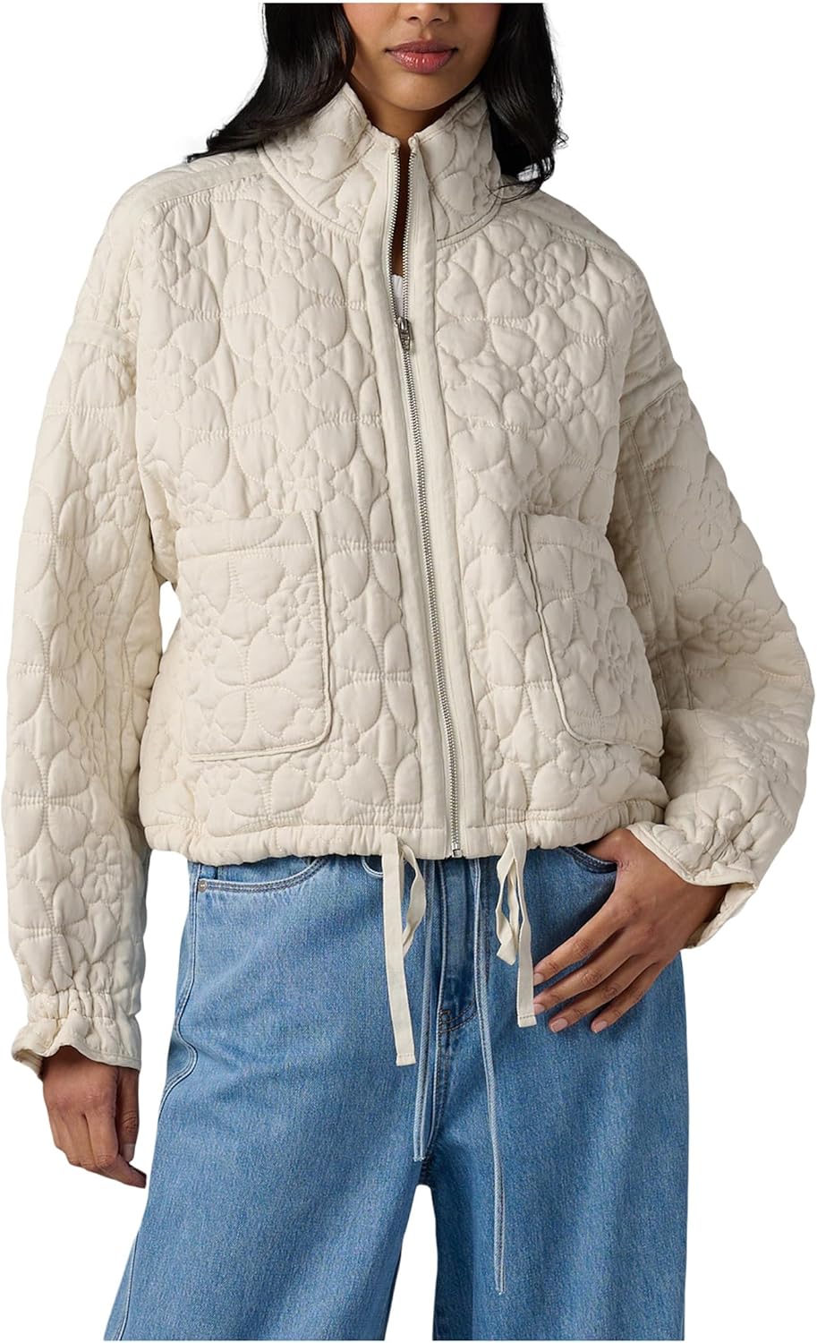 [BLANKNYC] womens Vanilla Ice Floral Quilted Jacket