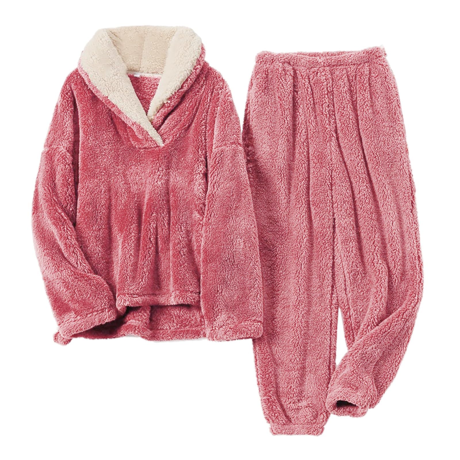 Traje de invierno para mujer, conjunto completo de pijama unisex de franela