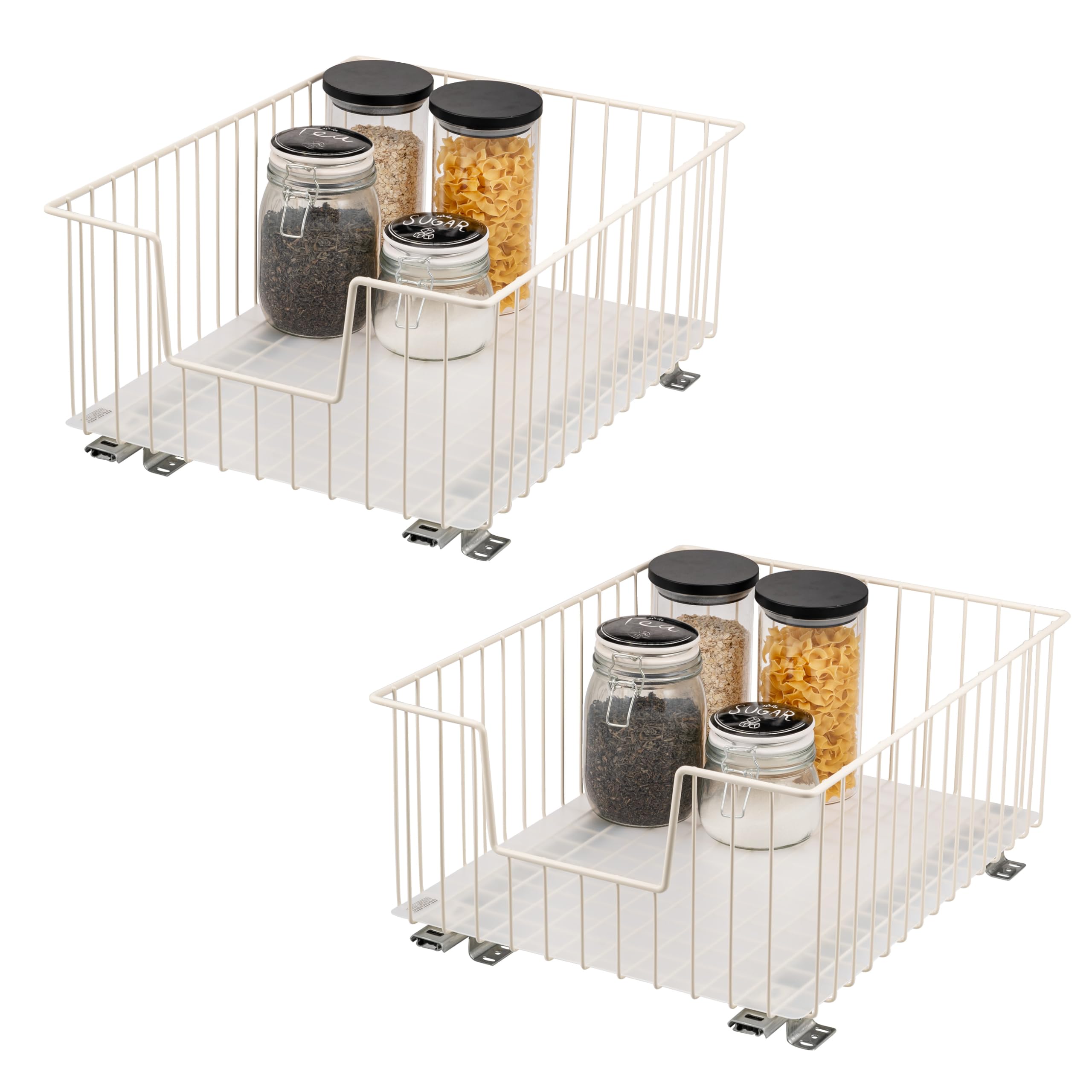 bremermann Set di 2 cavi per armadio, larghezza 40 cm, con ripiano, cassetto da cucina per aggiornare, completamente estraibile, con guide telescopiche, ideale per cucina, bagno e camera da letto, in