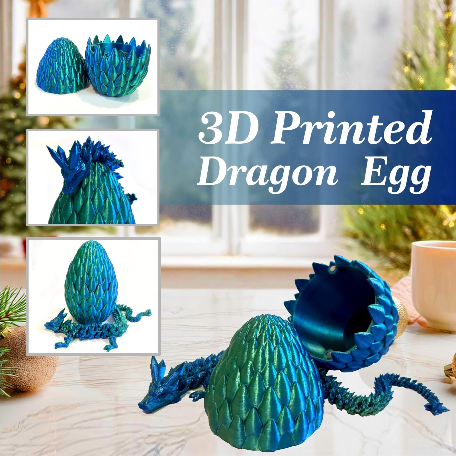 4 Œufs Dragon Imprimés 3D - Jouet Articulé Fidget, Décoration Maison, Cadeau Créatif Pour Enfants Et Collectionneurs - 7