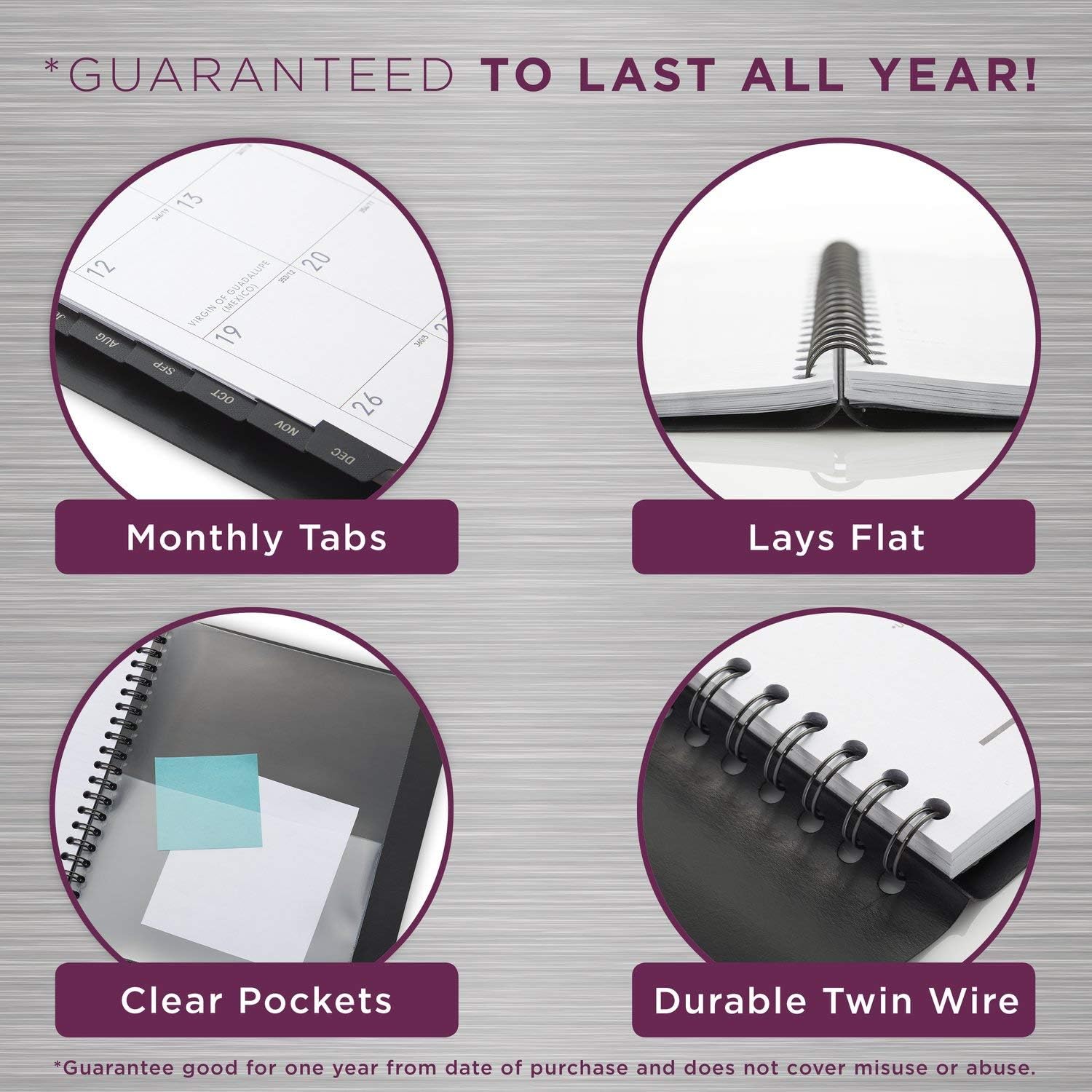 2022 Monthly Planner by AT-A-GLANCE, 7" x 8-3/4", Medium, Contemporary, Black (70120X05)
