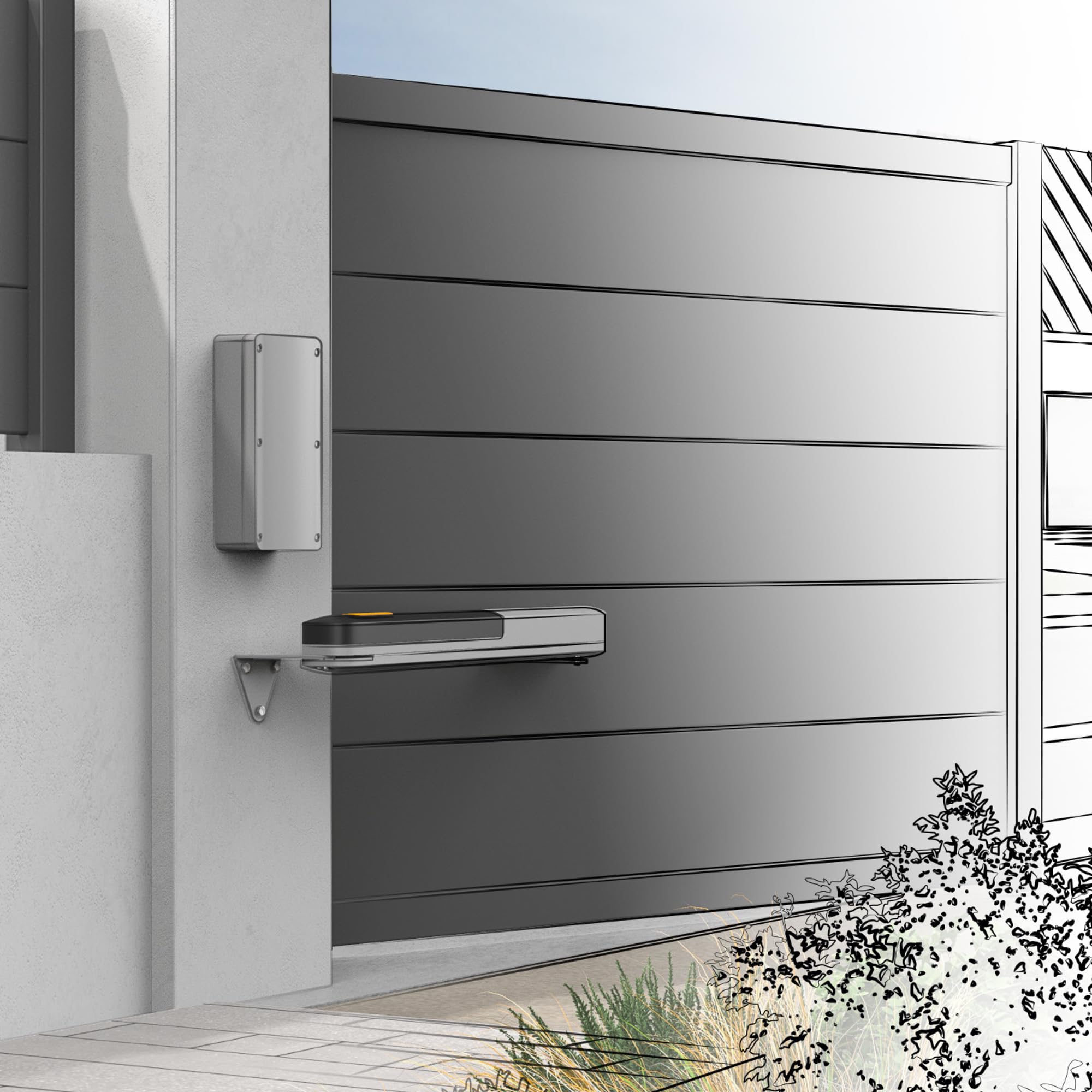 EXTEL Umii XV250 Motorisation Portail Battant Connectée, Jusqu’à 5 m