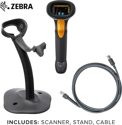 Miniatura 2 de Symbol Zebra LS2208 Series LS2208 - Kit de escáner láser de mano con cable y soporte de cuello de cisne negro crepúsculo LS2208-SR20007R-NA
