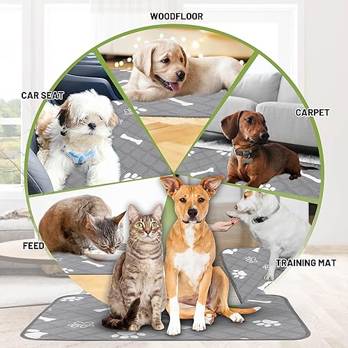 Miniatura 3 de PatiencET Almohadillas lavables para orina para perros, 18 x 24 pulgadas, reutilizables, superabsorbentes, para entrenamiento de mascotas,