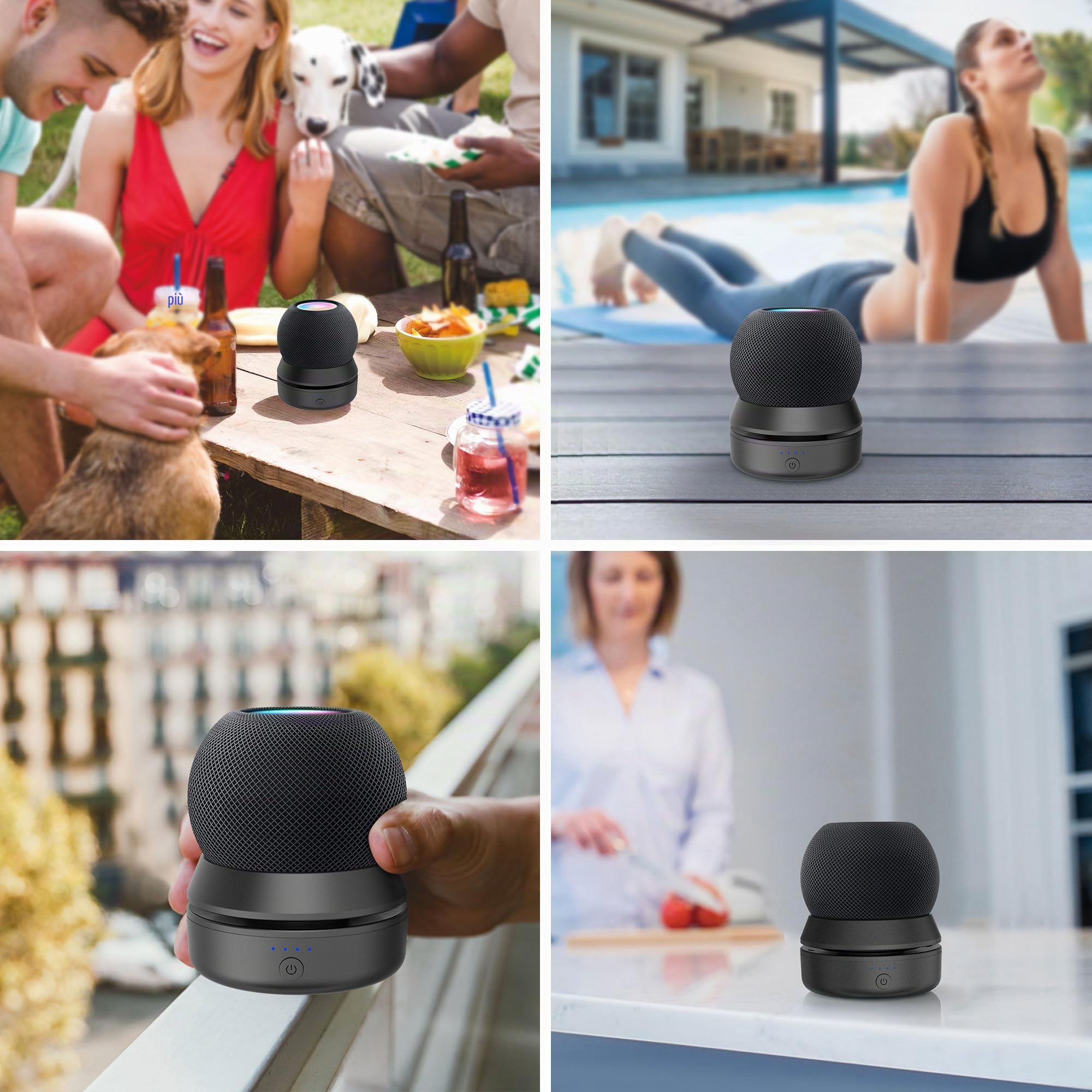 PlusAcc Batteria compatibile con HomePod Mini – Supporto per batteria Home Pod Mini accessori batteria con gestione dei cavi integrata (senza dispositivi), nero