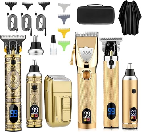 Cortapelos para hombres profesionales, juego de afeitadoras de barba con cuchilla en T, recortadora de pelo de nariz, afeitadora para hombres