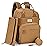 RUVALINO Diaper Bag Backpack, Multifunction Travel Pack Maternity Baby Changing Bags, Large Capacity, Waterproof, Golden Brown