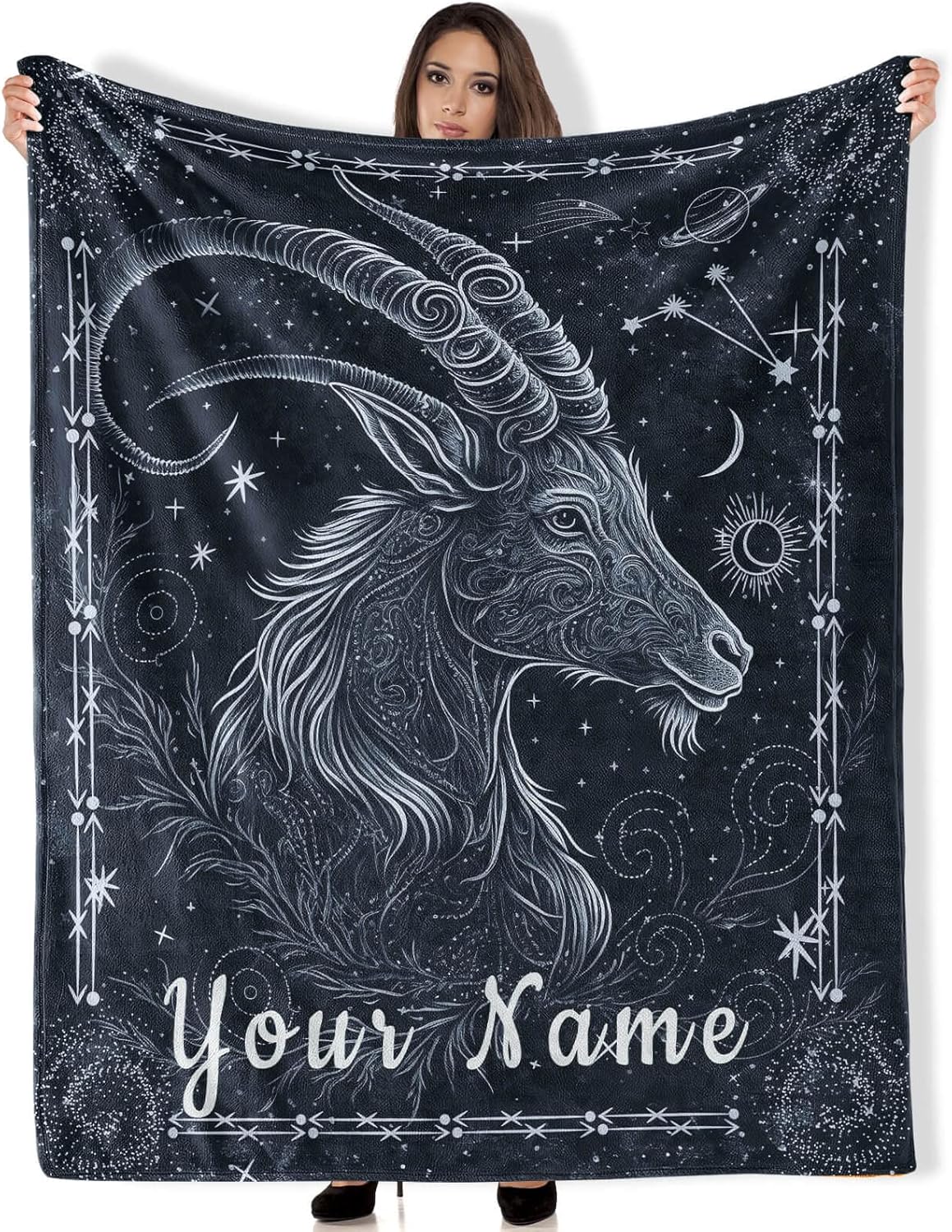 BEOIIBIRD Custom Aries Zodiac Blanket Gifts, 50"x40" Throw Blankets Cozy Soft