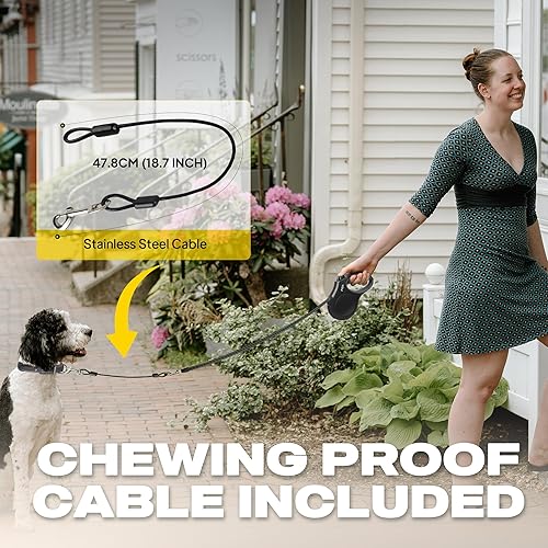 Miniatura 2 de Fida - Correa retráctil para perro, 16 pies, resistente para mascotas, para perros o gatos de tamaño XS, S, M y L, de hasta 110 libras, sin enredos