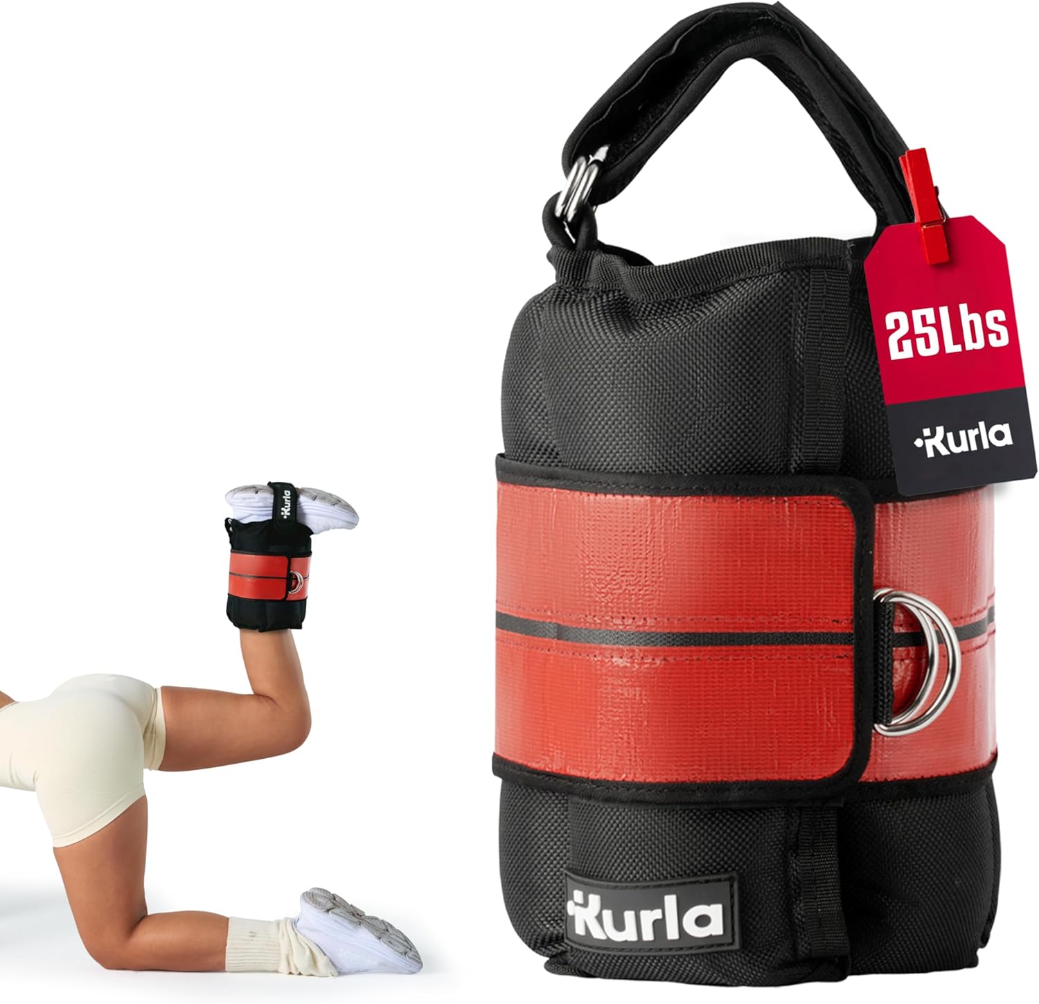 Ankle & Wrist Weight – 25/30/35/40 lbs (SINGLE UNIT) | Dual Adjustable Secure Strap System | Patented Design | Ideal for Strength Training, Glute Workouts