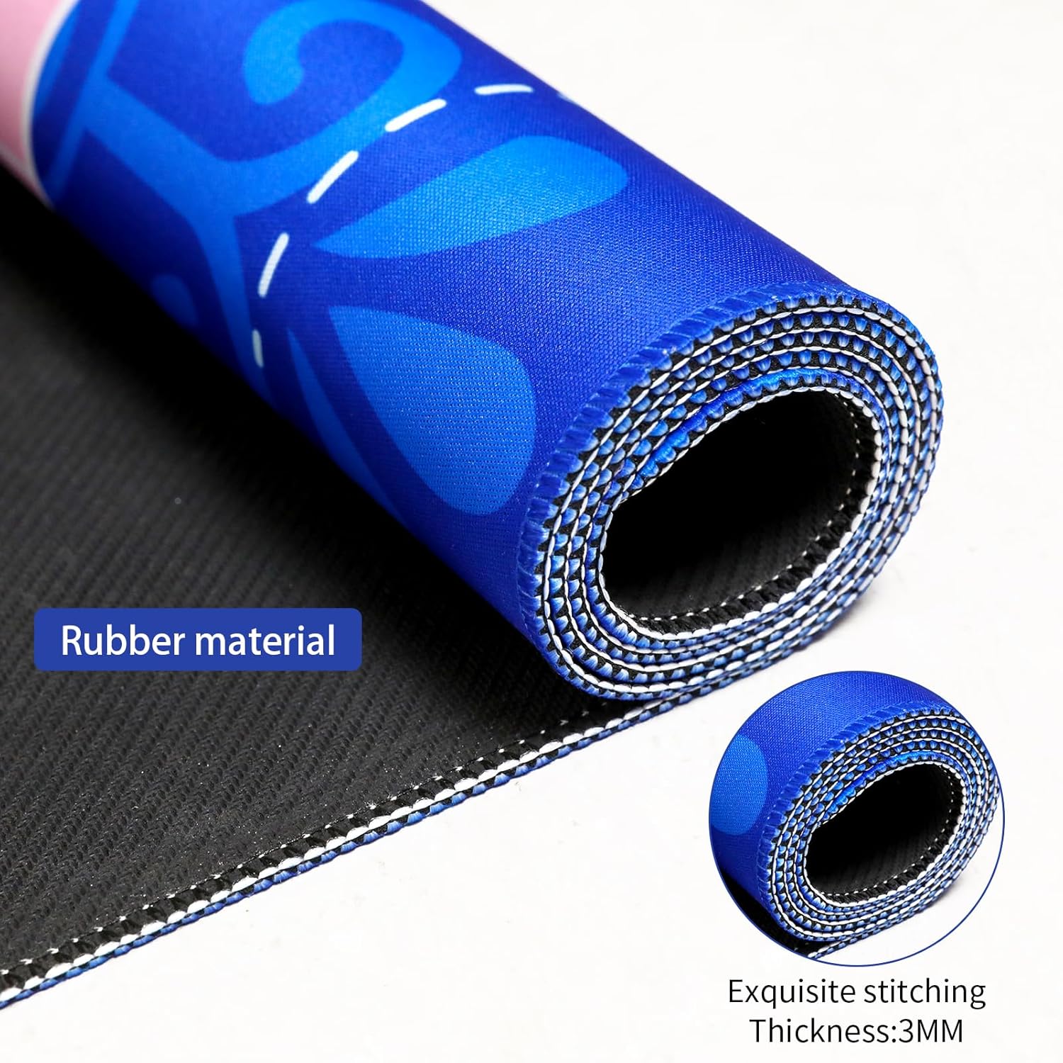 Mahjong Mat,Blue, 35.4 * 35.4 Inches, Anti-Slip and Noise-reducing Large-Sized Game Mat, with a Black Storage Bag, Suitable for Mahjong, Poker, Card Games, Dominoes