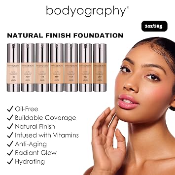 Natural Finish Foundation - 130 Light Medium Neutral by Bodyography for Women - 1 oz Foundation