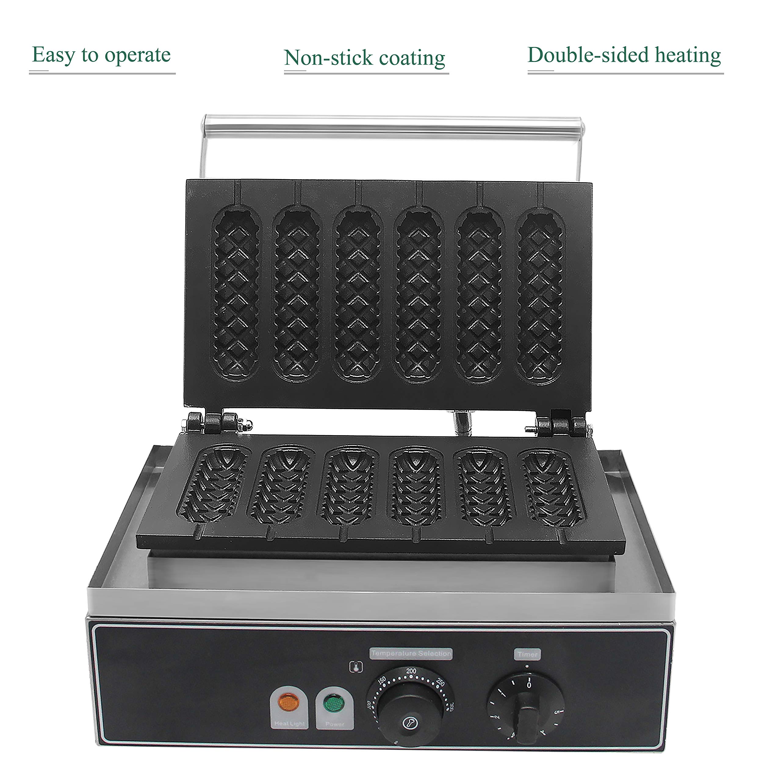 LYDZUSDP Muffin Hot Dog Maker Baker Commercial,Hot Dog Machine,6 PCS No-Stick Waffle Maker for American Corn Dog |Muffin Sausage Waffles