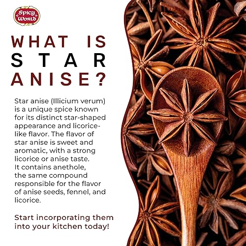 Miniatura 3 de Cápsulas enteras de anís estrellado de 6 onzas, calidad premium, vegano, totalmente natural, seco, ideal para hornear y té por Spicy World