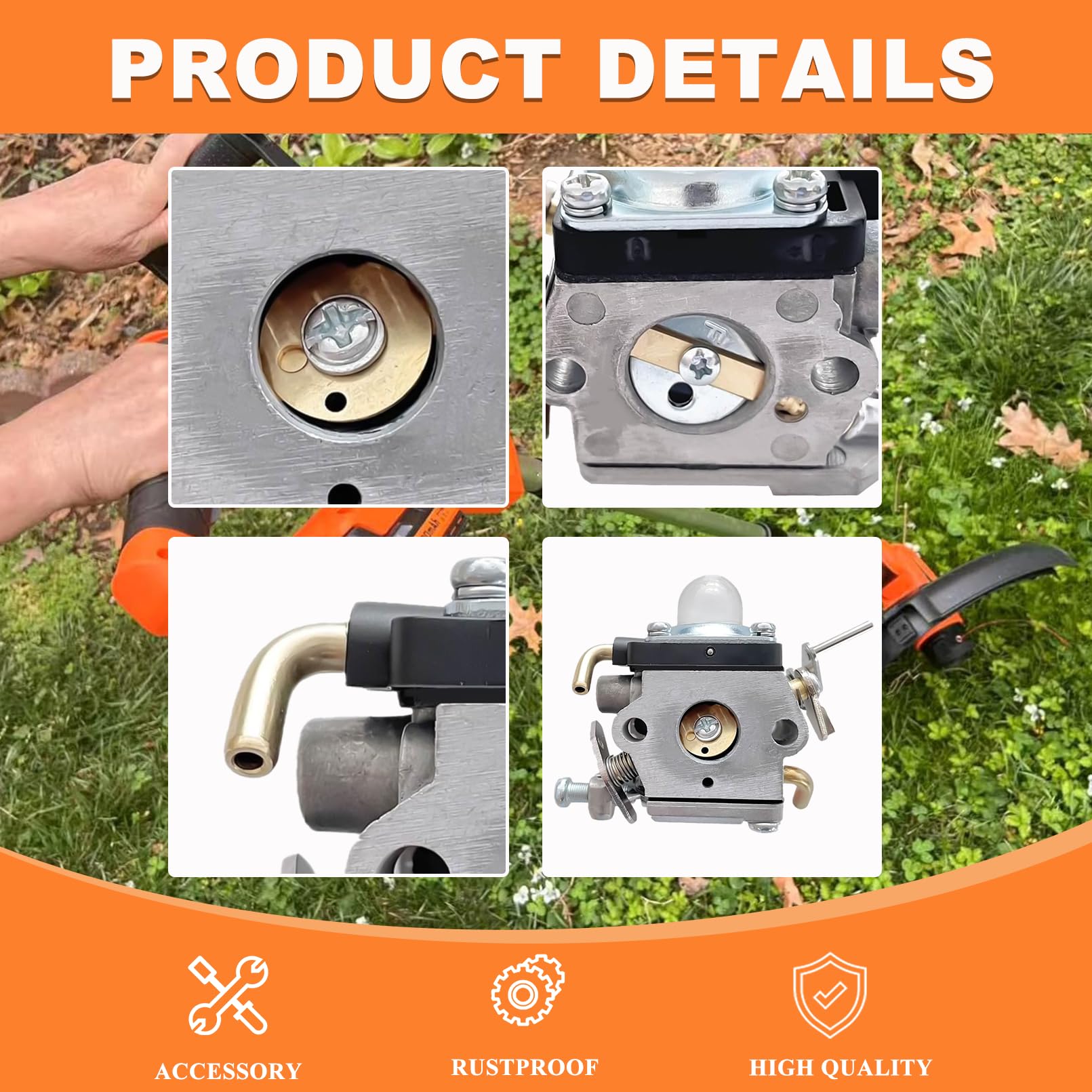 Vergaser Set mit Kraftstoffschlauch, Zündkerze, Kraftstofffilter für Husqvarna 122C 122LDX 122LK Rasentrimmer, für McCulloch T22LS T22LSC, Ersatz 581734301 574386701