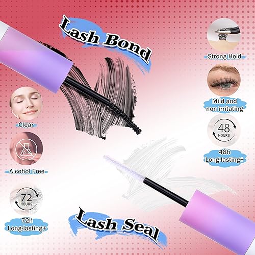 Miniatura 8 de Kit de extensión de pestañas individuales, kit de extensión de pestañas esponjosas de 0.787 pulgadas (0.787 in), kit de extensión de pestañas