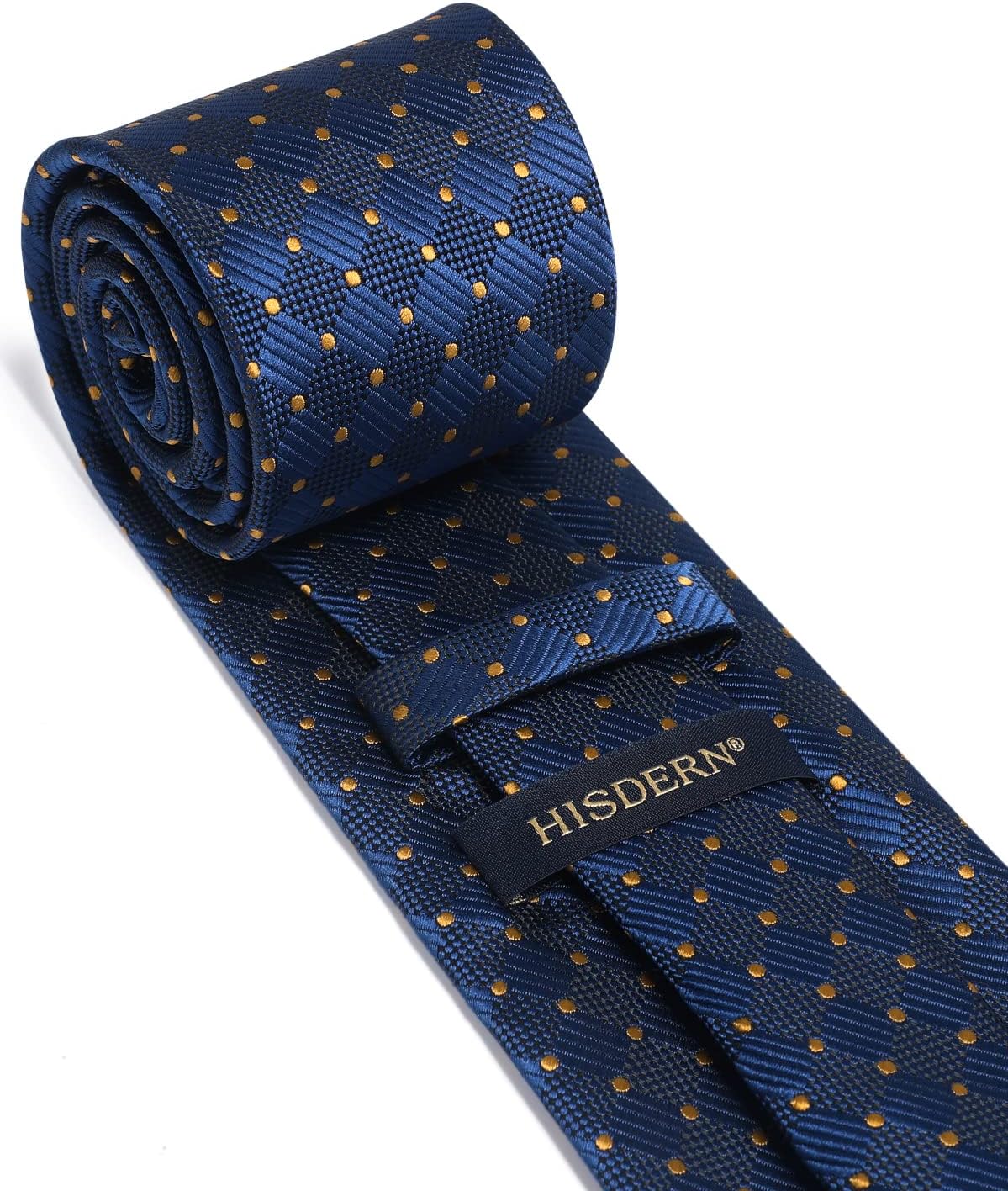 HISDERN Ties for Men Plaid Checkered Tie with Pocket Square Woven Business Formal Necktie Handkerchief Set Wedding Party - Image 4