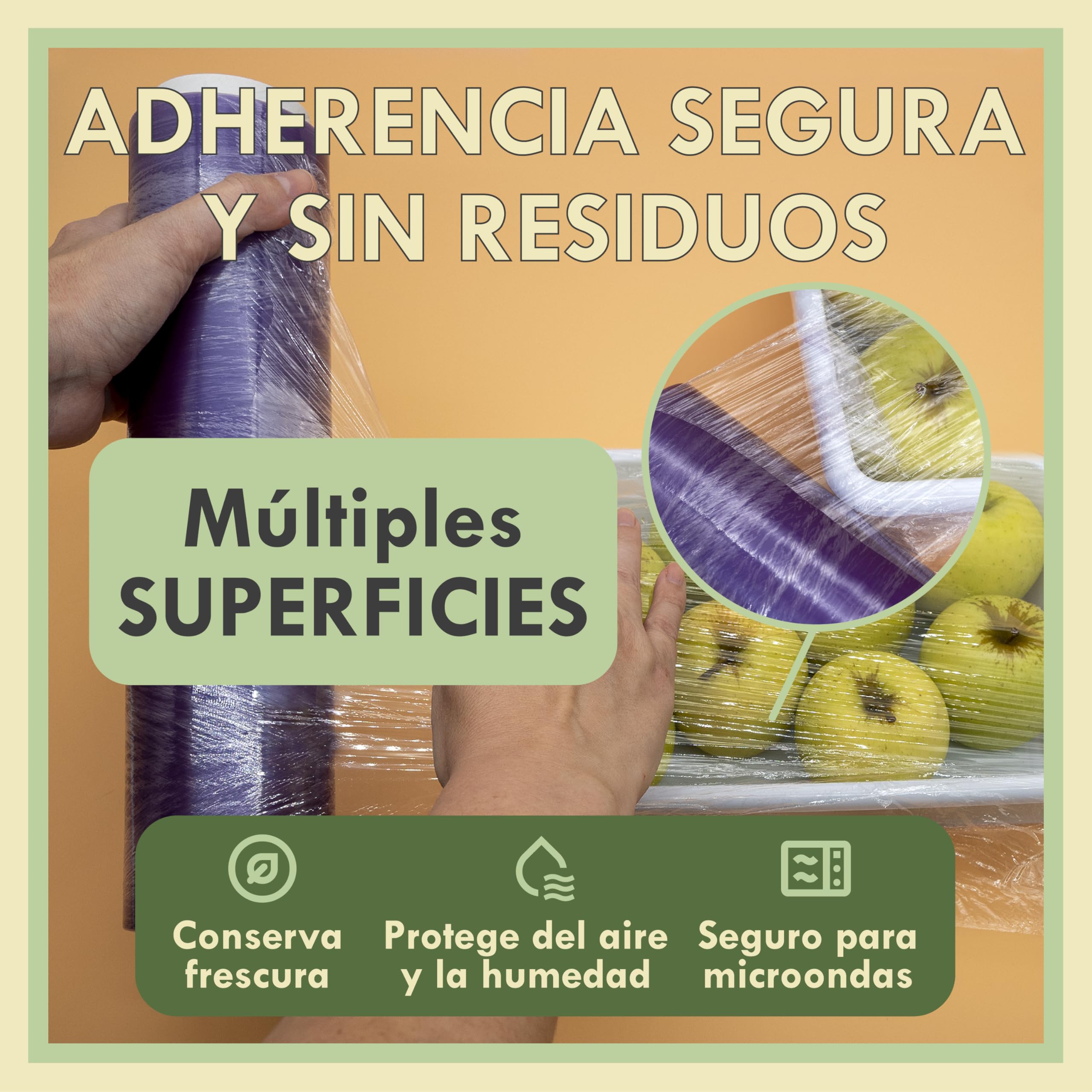 Zenic | Film Transparente Alimentario | 30 Cm Ancho Y 0.8 Kg de peso | 3 Rollos | Papel Film Transparente Cocina Hostelería Tattoo Peluquería | Resistente Y Adherente Mantiene Tensión | Apto Microonda