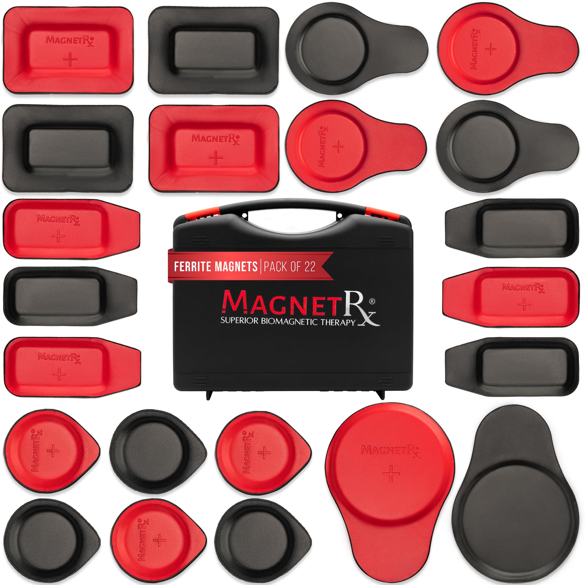 MagnetRX® Biomagnetic Therapy Magnets Kit – Imanes para Biomagnetismo Médico – Dr Goiz Bio Magnet Pair for Biomagnetism Magnets Therapy – Assorted Round & Rectangular 2500-5200 Gauss (22 Mixed Units)