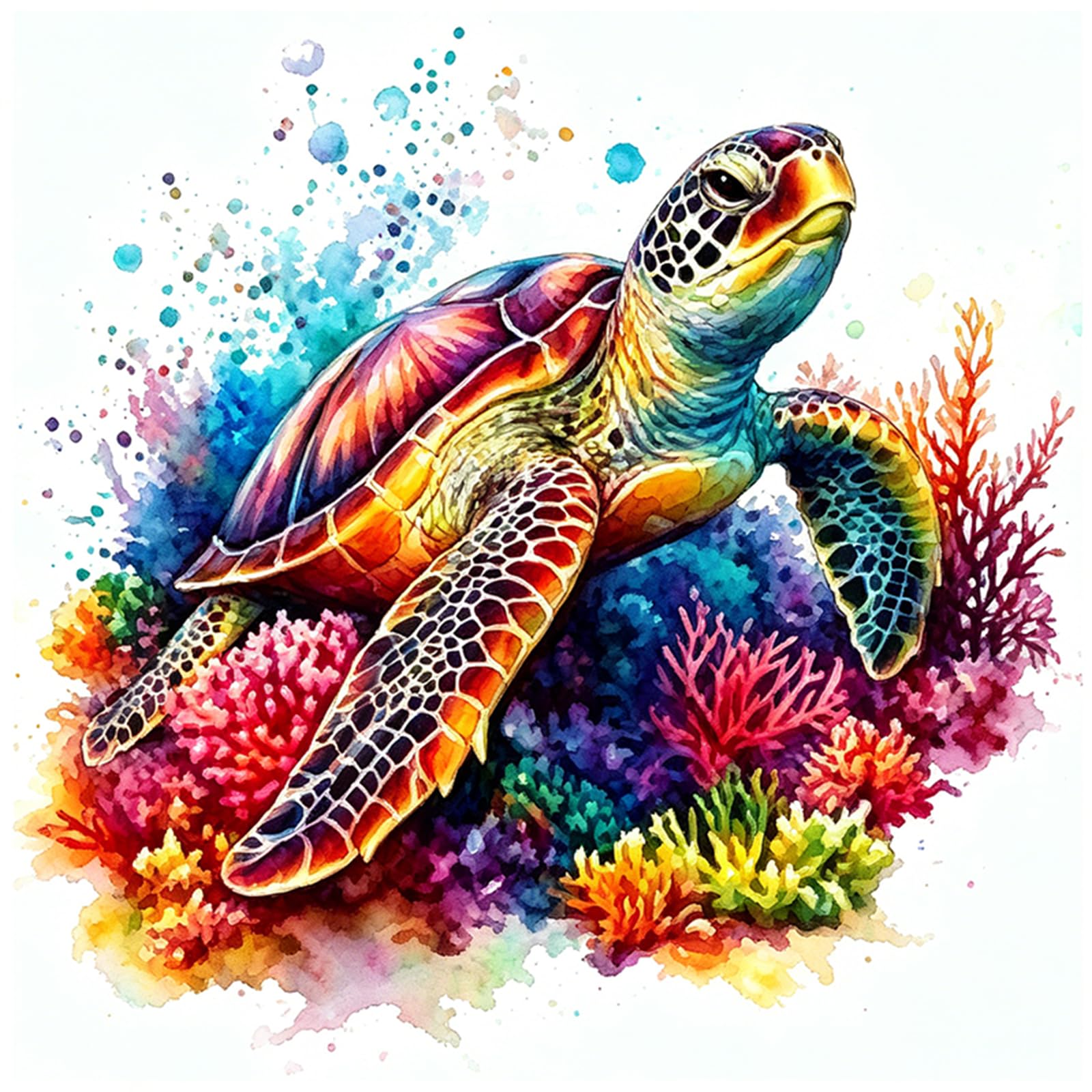 Poetrydraw Rainbow Turtle Cross Stitch Kit, Diy Embroidery Starter Set 15.75X15.75in For Beginners & Adults, Home Decor Crafts