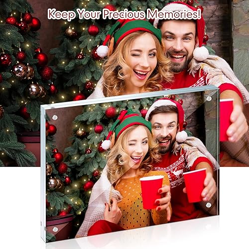 Miniatura 5 de 12 portarretratos de acrílico transparente, marco de fotos de acrílico transparente, pantalla magnética de escritorio de doble cara, marco acrílico