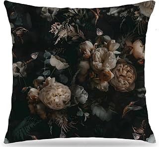 Boho Floral Botanical Pillow Covers,Groovy Flowers Pillow Case 18x18 Inch,Retro Flower Throw Pillow Cover for Couch Sofa Bedroom Dorm Living Room