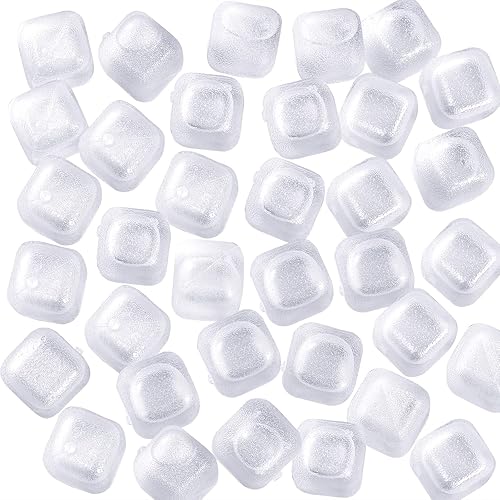 Cubos de hielo reutilizables para bebidas, paquete de 50 cubos de hielo de plástico recongelables sin BPA, bebidas frías sin diluir, cubos de hielo