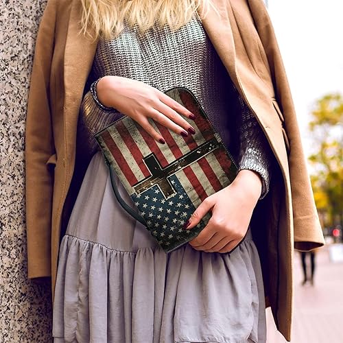 Miniatura 5 de Bengbobar Funda de la Biblia con la bandera estadounidense para hombres y mujeres, funda para la Biblia del 4 de julio, Día de la Independencia,