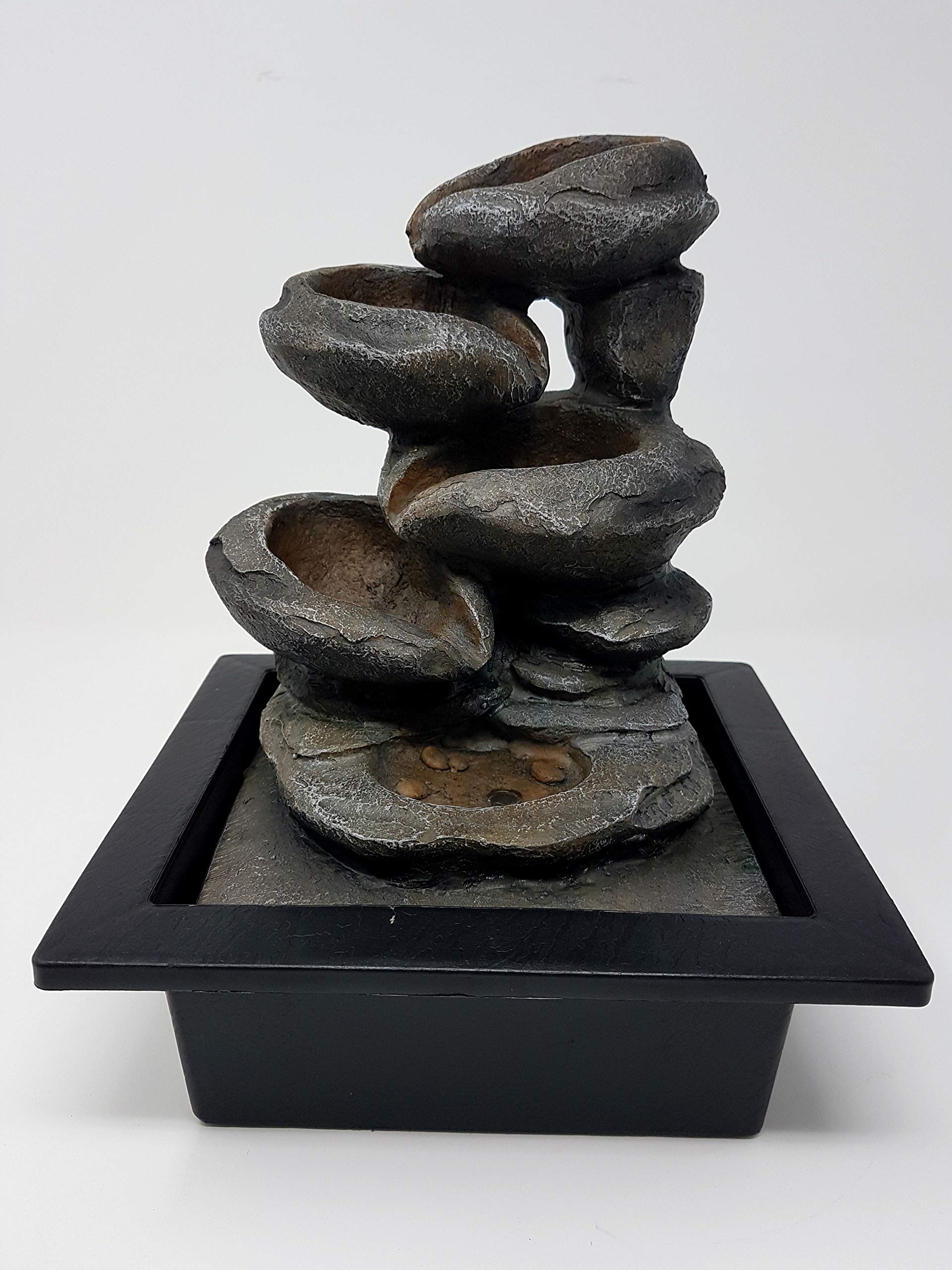 Aroma Sense Peaceful Tranquillity Cascading Stone Bowls Water Feature Statue Fountain