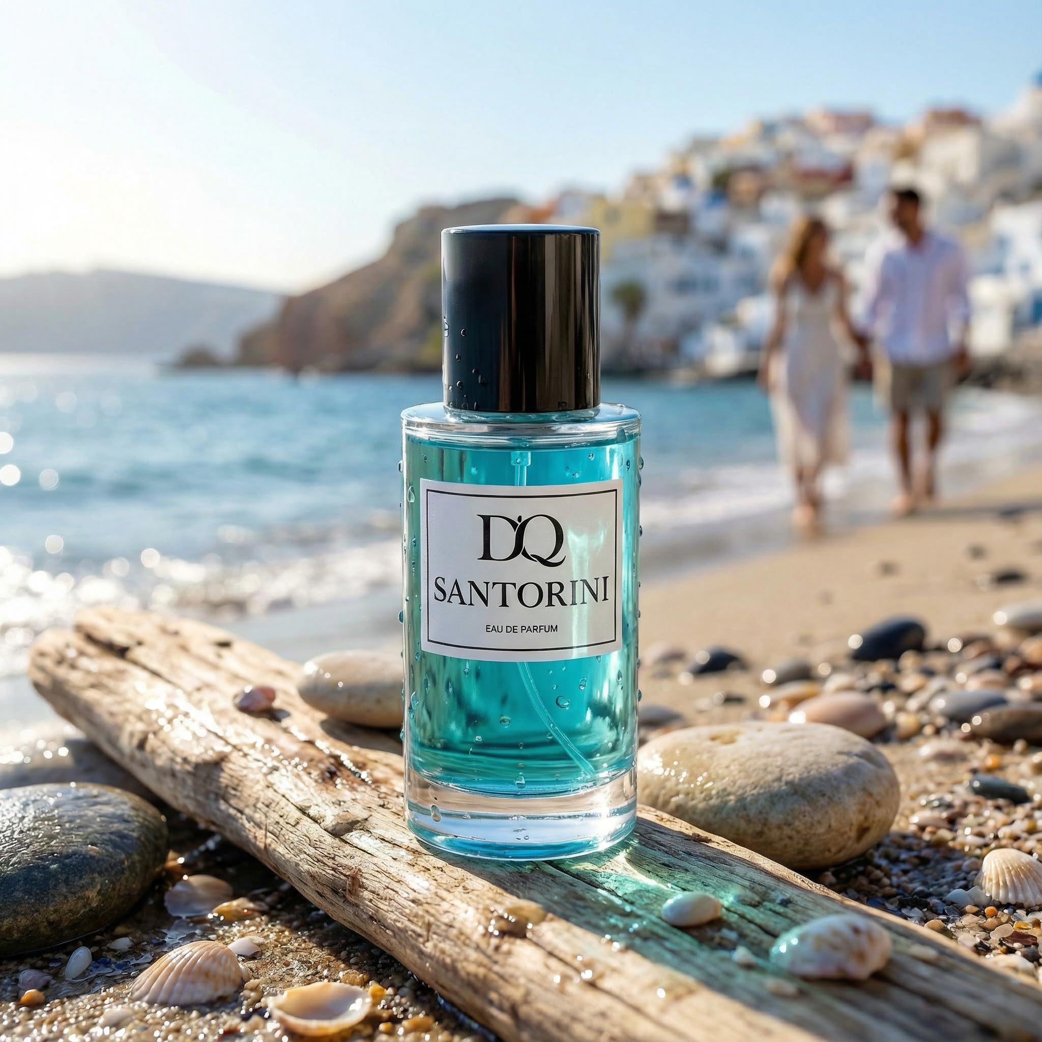 D'QAR Santorini Eau de Parfum 50 ml – Frischer Sommerduft mit Bergamotte, Zitrone & mediterranen Noten – Unisex Parfum für Damen und Herren