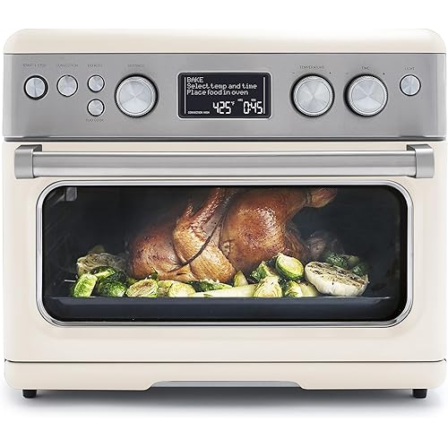 GreenPan 13-in-1 Elite Countertop Convection Oven & Air Fryer, PFAS-Free Ceramic Tray & Pizza Pan, Adjustable Racks, Multifunction Presets, Toaster, Bake, Broil, Roast, Proof, Dehydrate, Cloud Cream