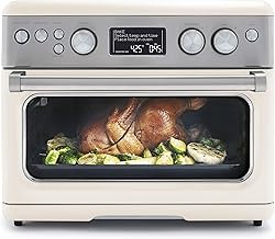 GreenPan 13-in-1 Elite Countertop Convection Oven & Air Fryer, PFAS-Free Ceramic Tray & Pizza Pan, Adjustable Racks, Multifunction Presets, Toaster, Bake, Broil, Roast, Proof, Dehydrate, Cloud Cream