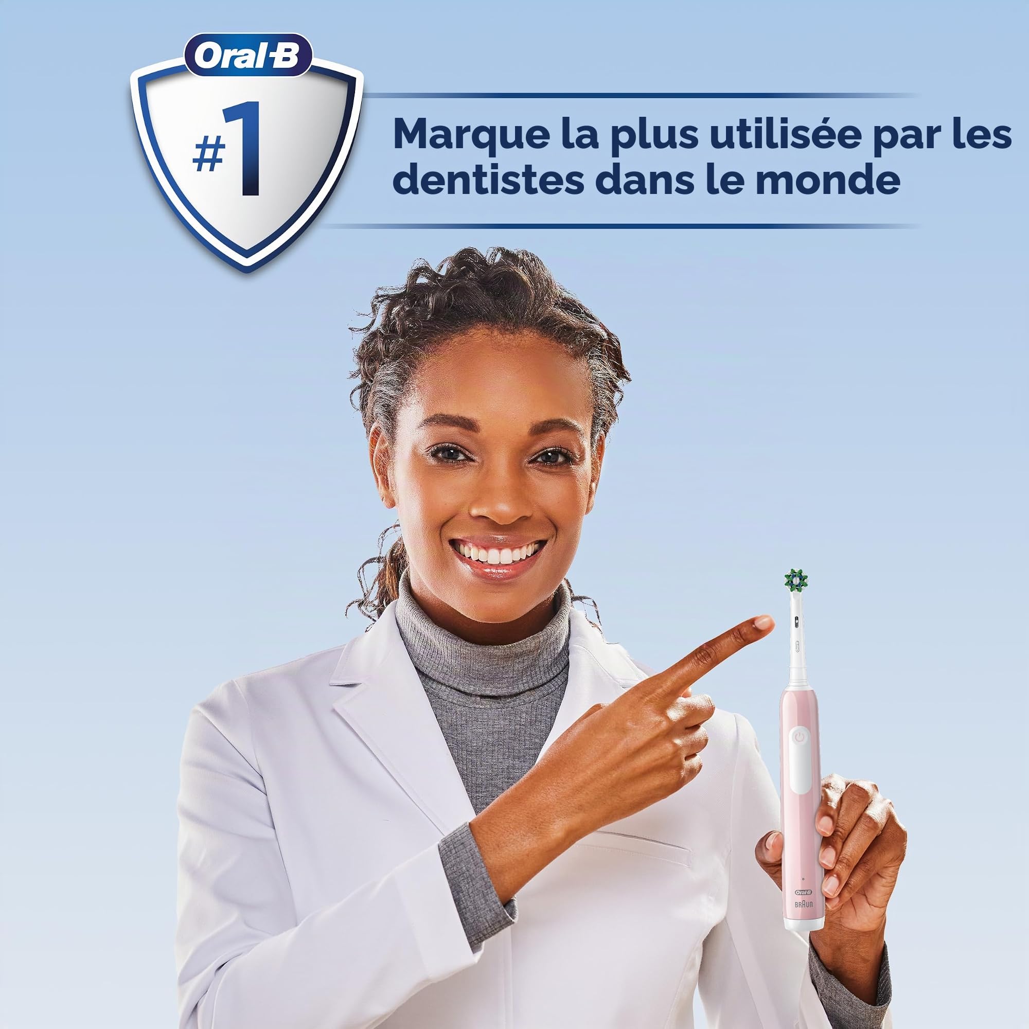 Oral-B Power PC1000 D16.513 U Reach - Brosse à dents électrique rechargeable - Bleu, Vert, Rose - u-shaped - Nylon - Plastique - Oscillant Tournant - 1 unité - Adulte - Unisexes Adultes, Enfants