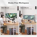 HUANUO Dual Monitor Wall Mount up to 32-inch Screens, Wall Monitor Mount with Design System, Height-Adjustable/Tilt/Swivel/Rotate, Dual Monitor Mount Holds 17.6 lbs, VESA 75 or 100mm