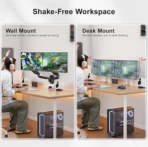 Miniatura 5 de HUANUO - Soporte de pared para monitor de gas de doble brazo