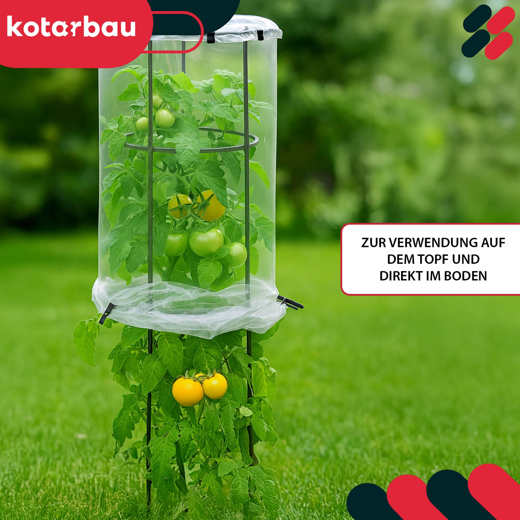 KOTARBAU® 4er Set Schutzfolie für Tomatenpflanze - ⌀ 40 cm x 148 cm - Tomatenschutzfolie - Schutzfolie - Reifehaube - Reifefolie - gewächshaus Klein - Transparent