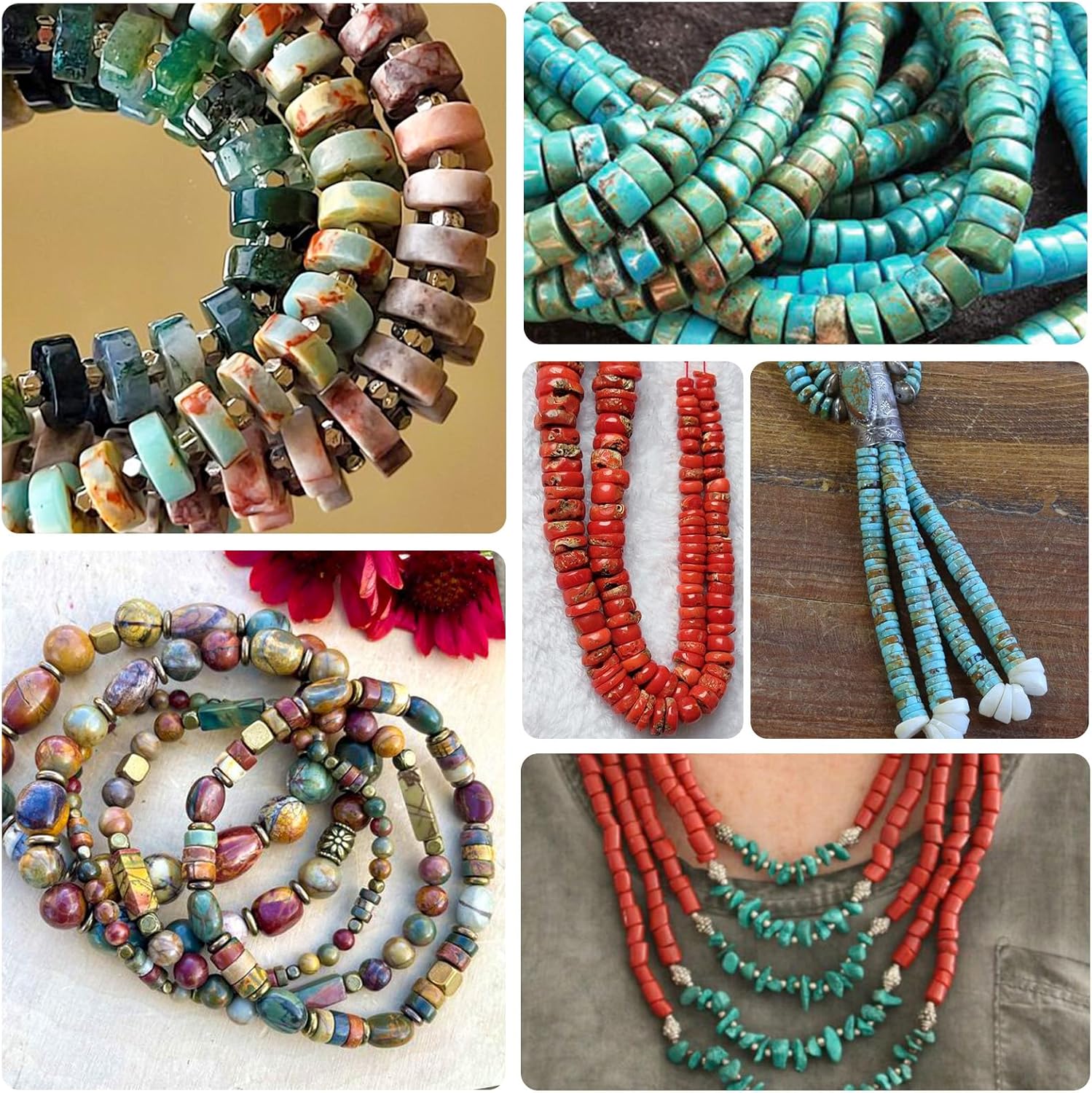 BONNY BOXX 150PCs Natural Gold Hematite Spacer Beads, Loose Semi Precious Flat Round Gemstone Heishi Disc Stone Beads for Beading Jewelry Making 4mm*2mm - Image 7