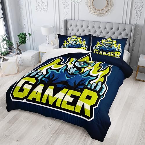 Miniatura 2 de AILONEN Juego de edredón de videojuegos para adolescentes y niños, juego de ropa de cama individual de videojuegos, edredón de videojuegos, juego de