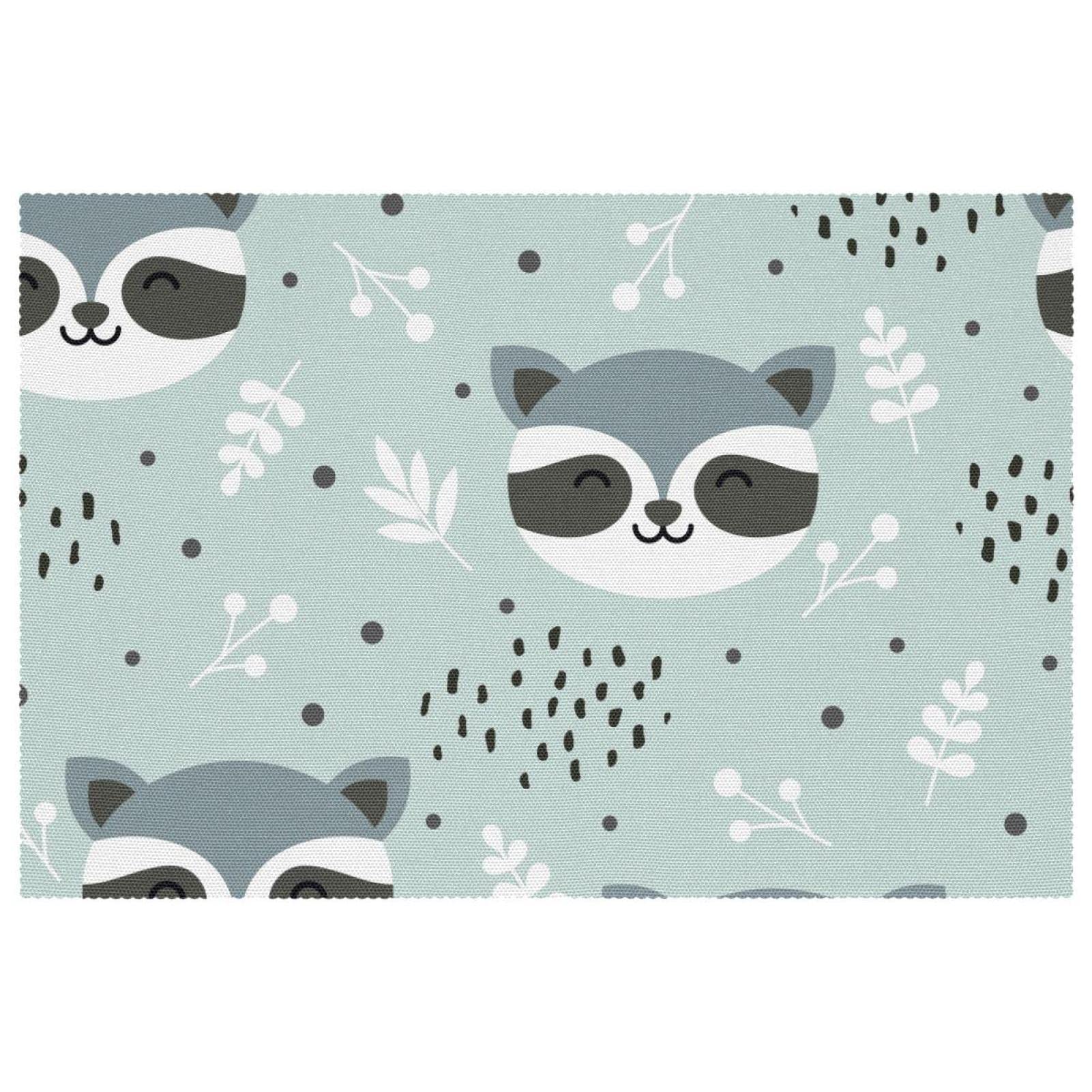 Sets de table raton laveur rectangulaires lot de 6 lavables résistants chaleur