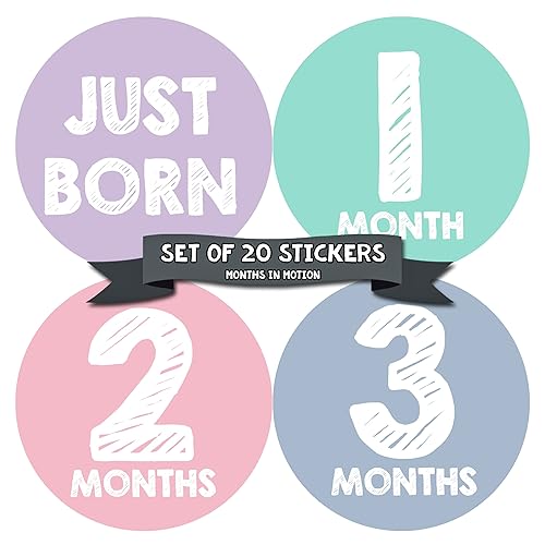 Miniatura 1 de Pegatinas mensuales para bebés de meses en movimiento  Pegatinas para bebés  Pegatinas para recién nacidos  Pegatinas para bebés  Pegatinas
